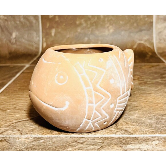 Fish Ceramic Succulent Planter Pot - Brown - New - Picture 2 of 6